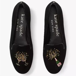 Kate Spade Lounge Fizzy Flats Sz 7.5 New Years Eve Champagne Celebration